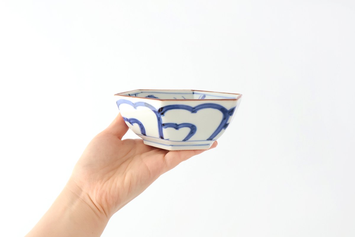 Small Hexagonal Bowl Children's Pattern｜Kobachi Hasami Ware