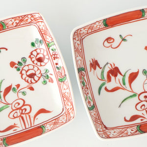 Square Plate Red Flower Small | Arita Ware