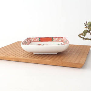 Square Plate Red Flower Small | Arita Ware