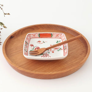 Square Plate Red Flower Small | Arita Ware