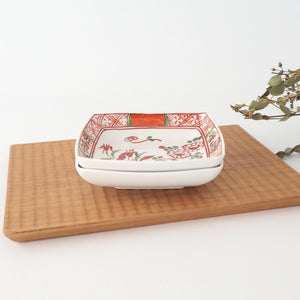 Square Plate Red Flower Small | Arita Ware