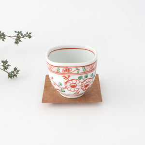 Japanese Cup Red Flowers M | Yunomi Arita Ware