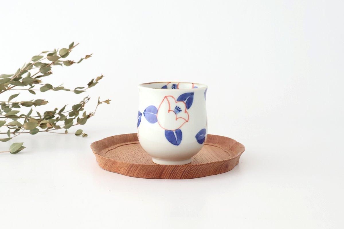 Japanese Cup Red Camellia | Yunomi Arita Ware