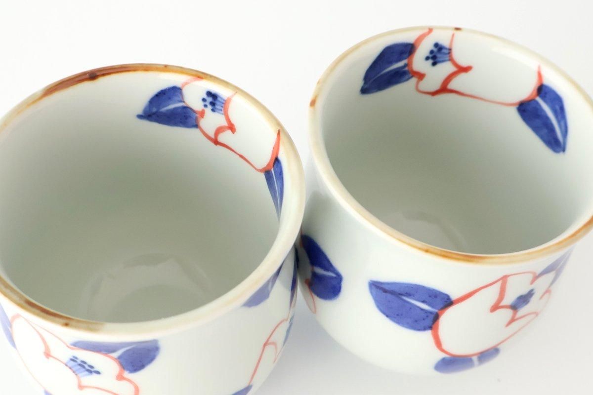 Japanese Cup Red Camellia | Yunomi Arita Ware