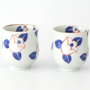 Japanese Cup Red Camellia | Yunomi Arita Ware