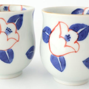 Japanese Cup Red Camellia | Yunomi Arita Ware
