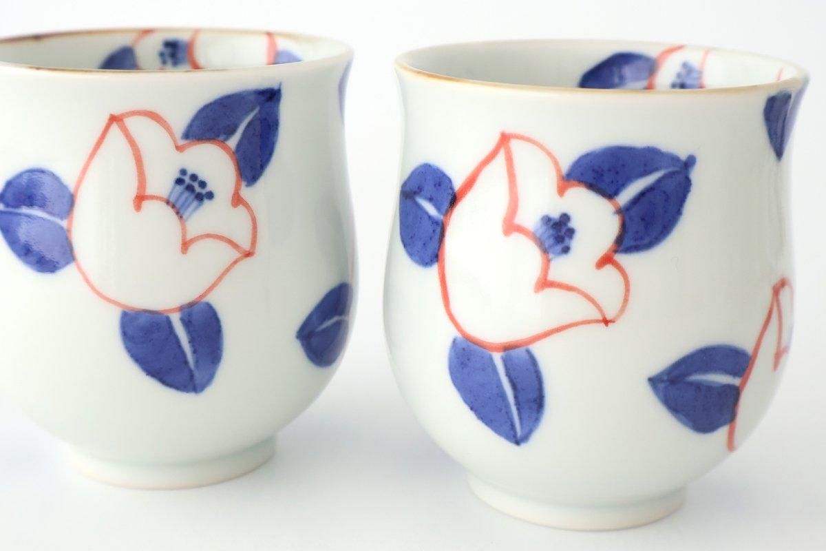 Japanese Cup Red Camellia | Yunomi Arita Ware
