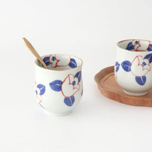 Japanese Cup Red Camellia | Yunomi Arita Ware