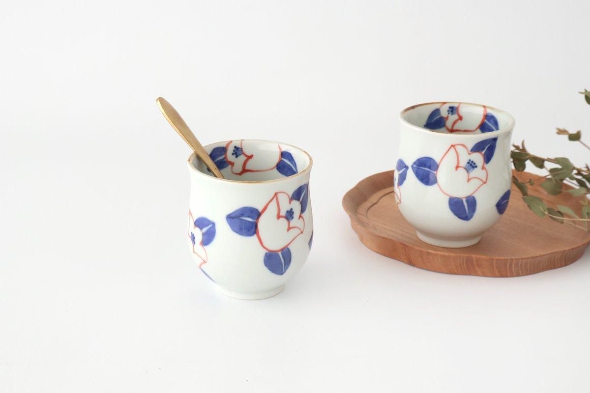Japanese Cup Red Camellia | Yunomi Arita Ware