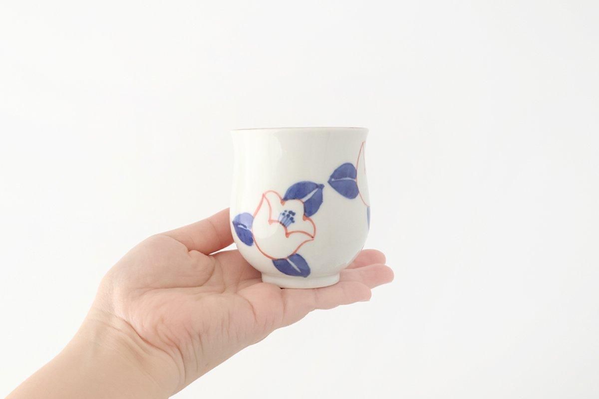 Japanese Cup Red Camellia | Yunomi Arita Ware