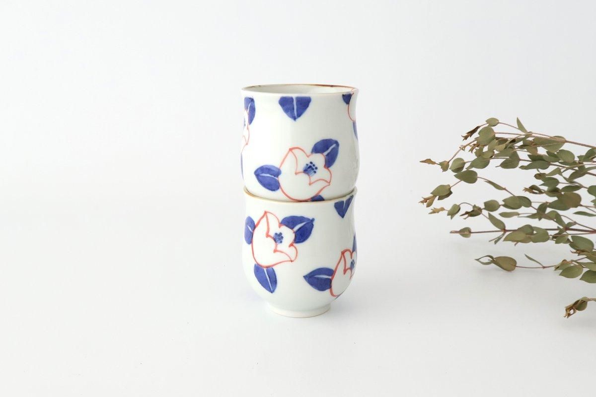 Japanese Cup Red Camellia | Yunomi Arita Ware