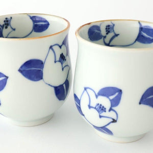 Japanese Cup Blue Camellia | Yunomi Arita Ware