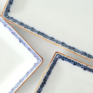Rectangle Plate Bule Rim | Sushi Plate Arita Ware