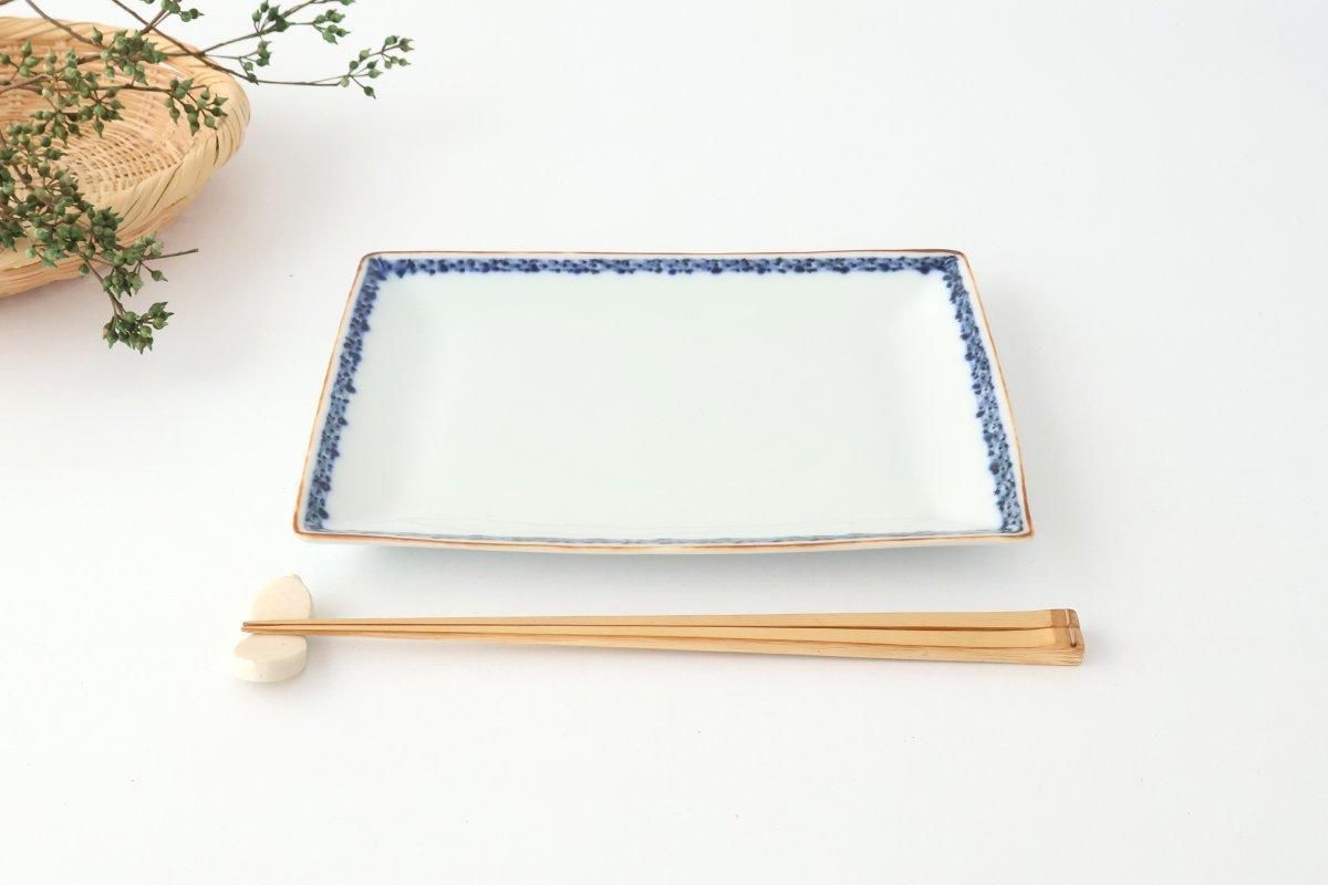 Rectangle Plate Bule Rim | Sushi Plate Arita Ware