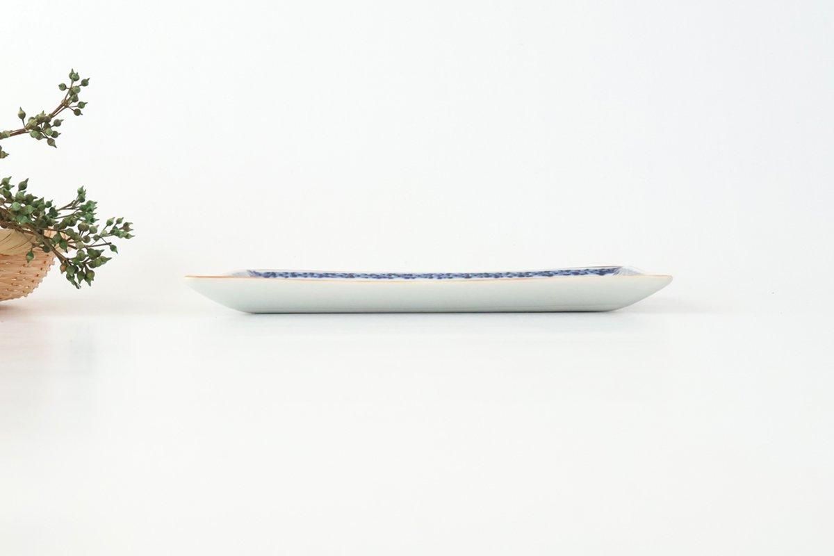Rectangle Plate Bule Rim | Sushi Plate Arita Ware