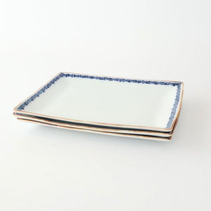 Rectangle Plate Bule Rim | Sushi Plate Arita Ware