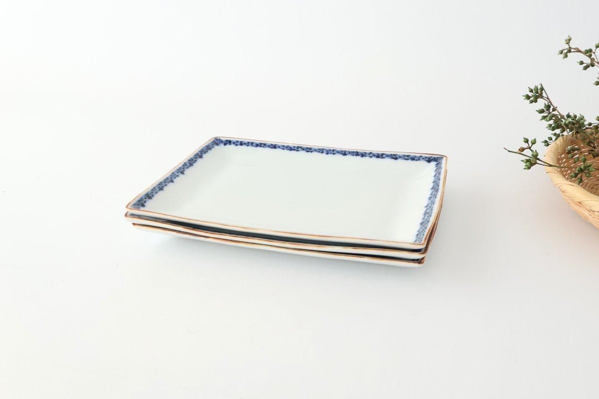 Rectangle Plate Bule Rim | Sushi Plate Arita Ware