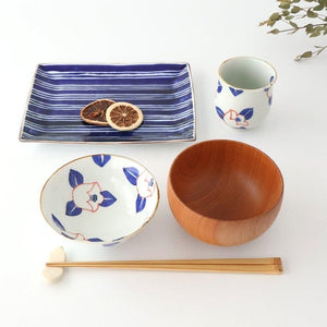 Rectangle Plate Bule and White Stripes | Sushi Plate Arita Ware