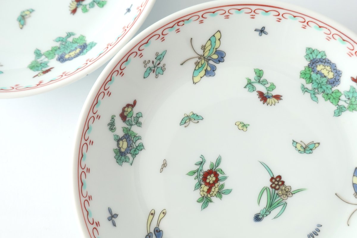 Deep Plate Butterfly Pattern 18㎝/7in | Hasami Ware