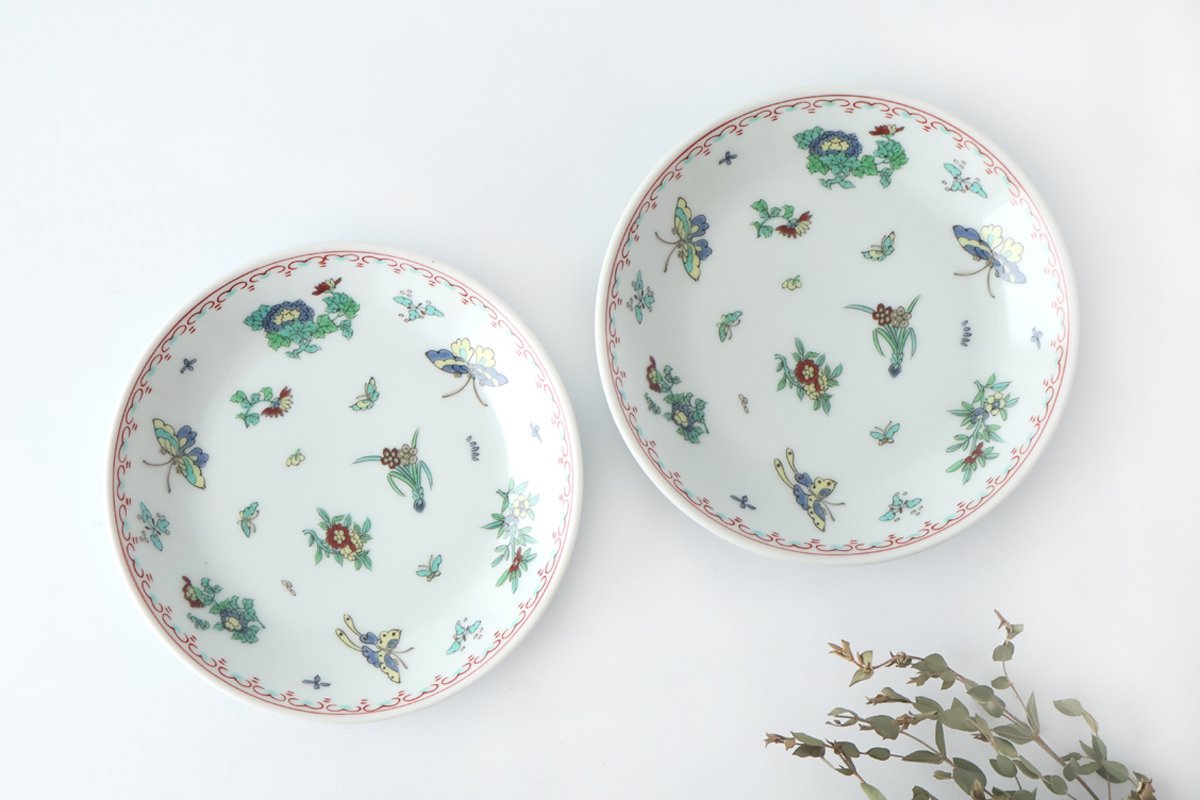 Deep Plate Butterfly Pattern 18㎝/7in | Hasami Ware