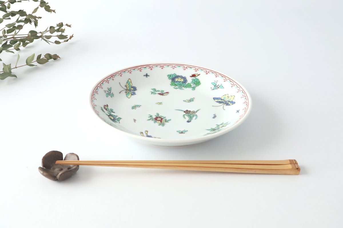 Deep Plate Butterfly Pattern 18㎝/7in | Hasami Ware