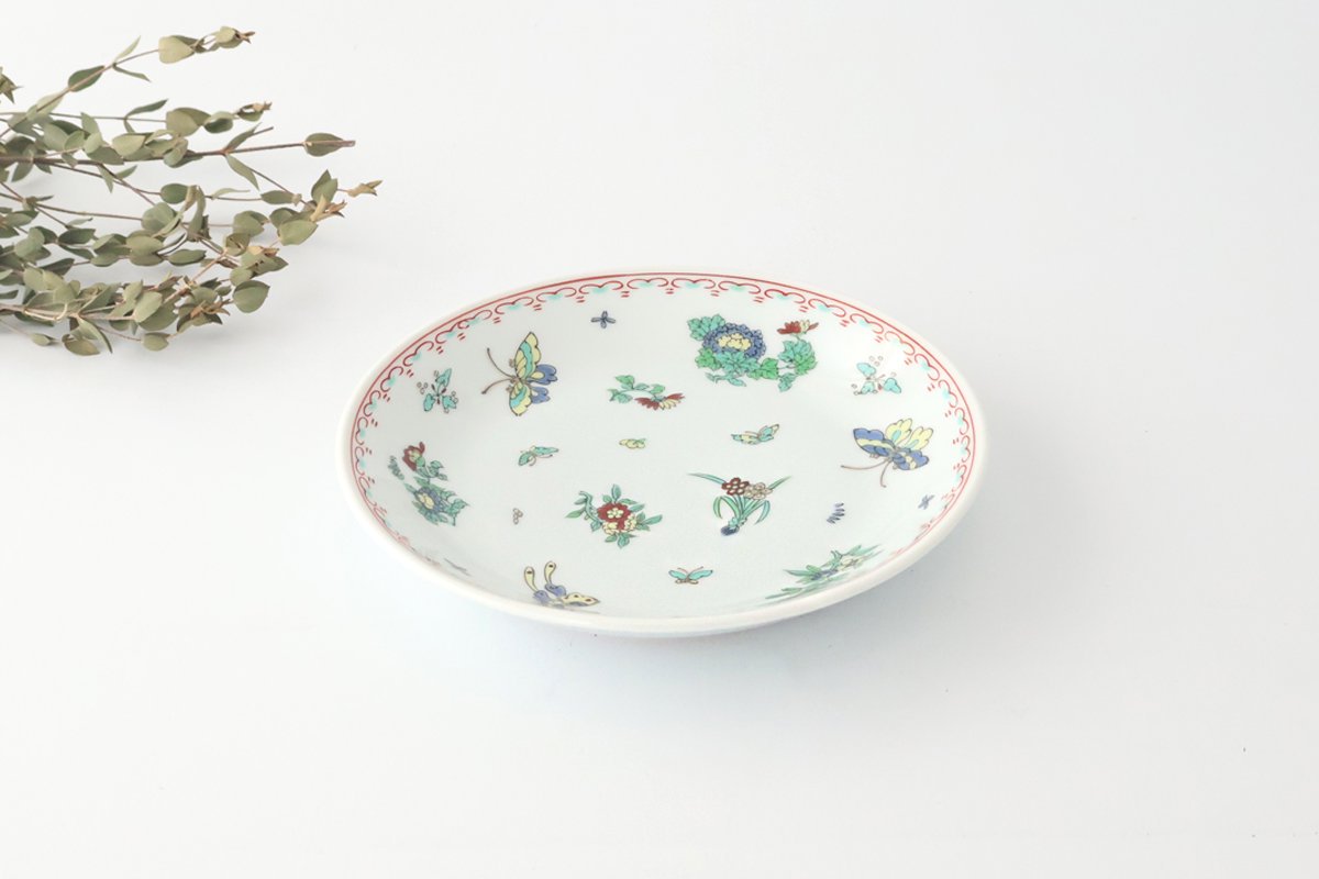 Deep Plate Butterfly Pattern 18㎝/7in | Hasami Ware