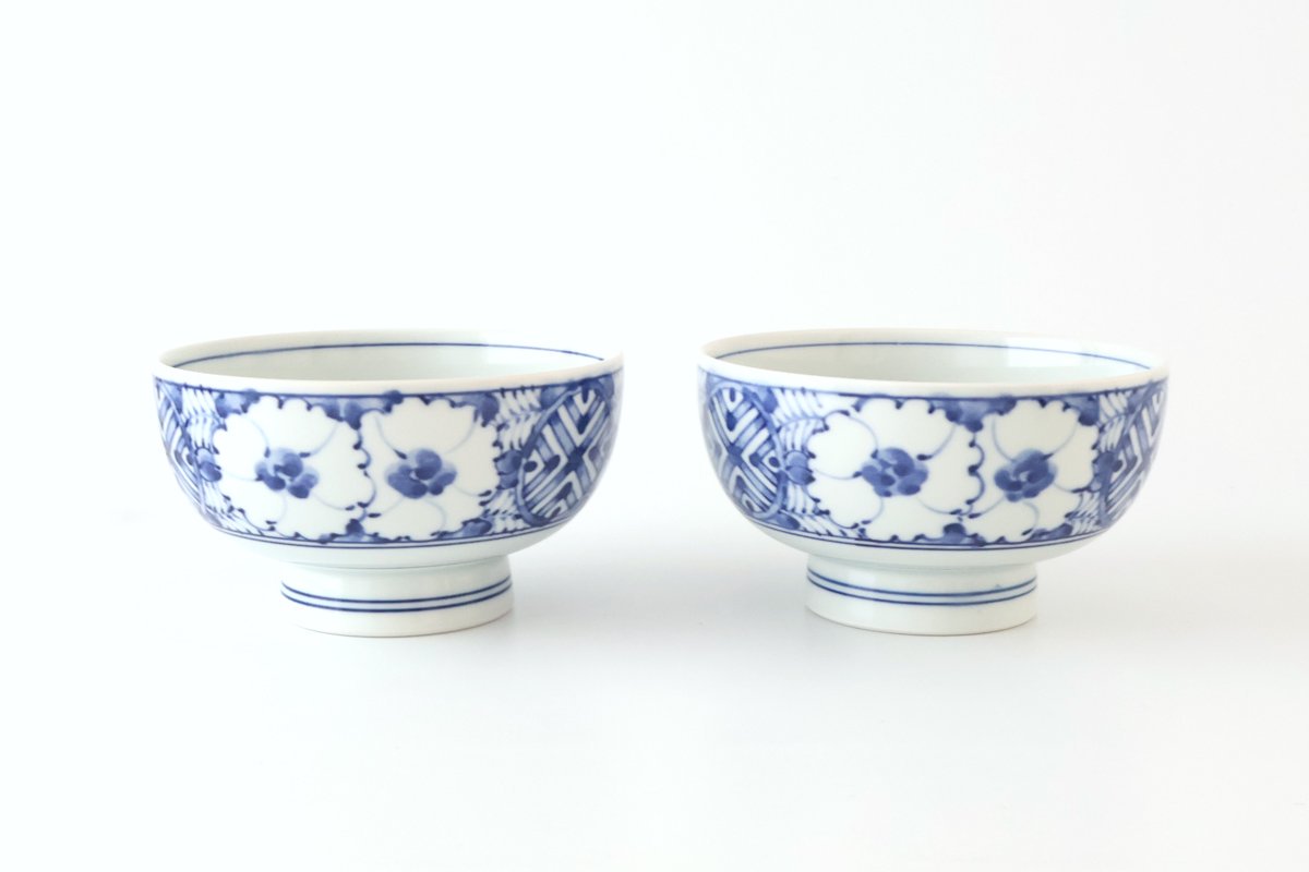 Round Bowl Blue Flower｜Kobachi Hasami Ware