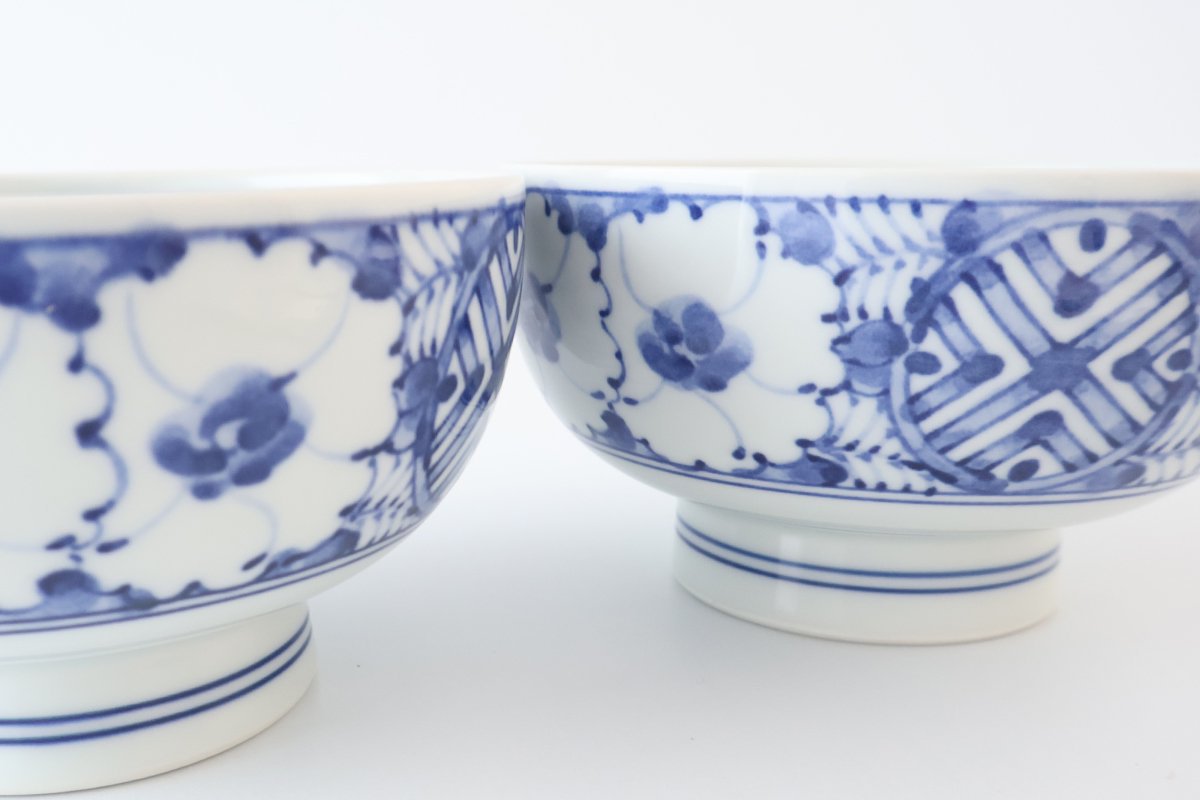 Round Bowl Blue Flower｜Kobachi Hasami Ware