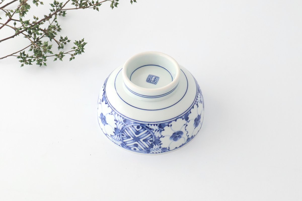 Round Bowl Blue Flower｜Kobachi Hasami Ware