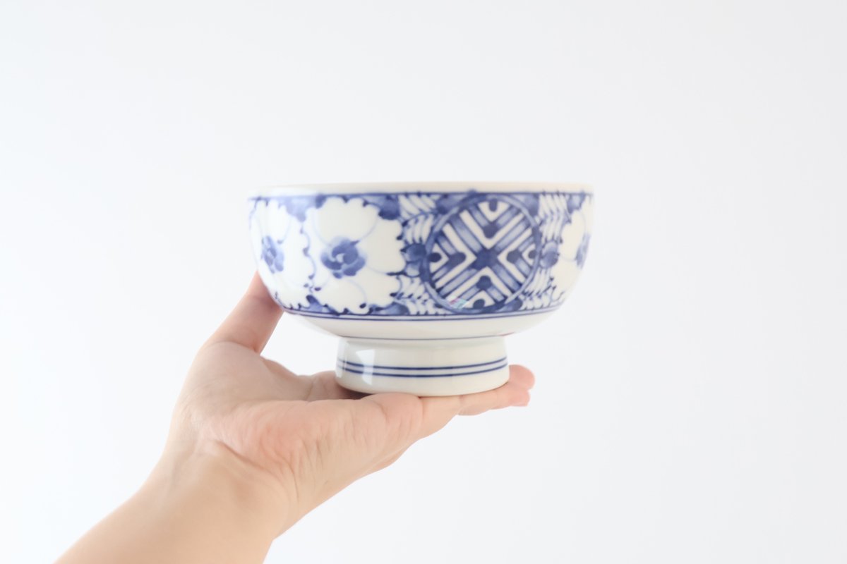 Round Bowl Blue Flower｜Kobachi Hasami Ware