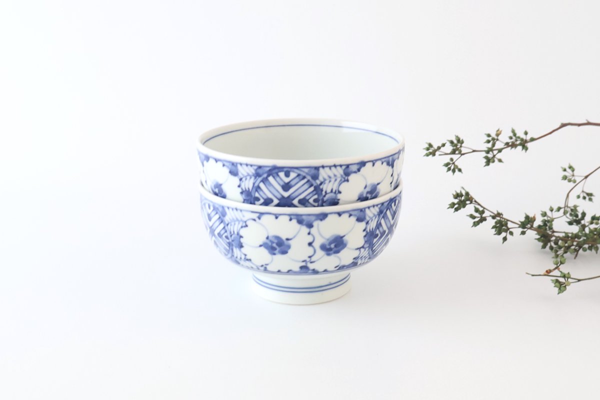 Round Bowl Blue Flower｜Kobachi Hasami Ware