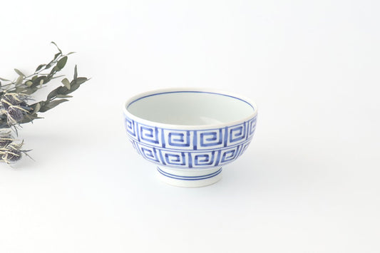 Round Bowl Blue Nanban Pattern｜Kobachi Hasami Ware