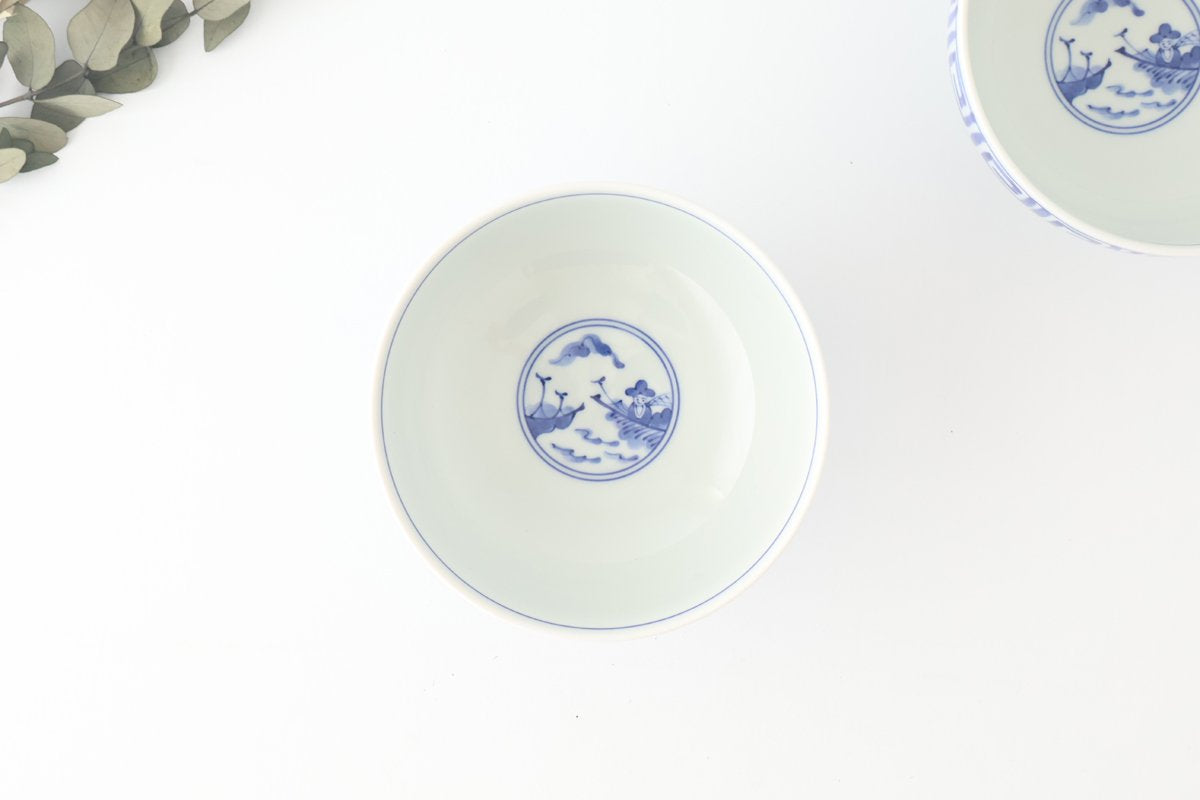 Round Bowl Blue Nanban Pattern｜Kobachi Hasami Ware