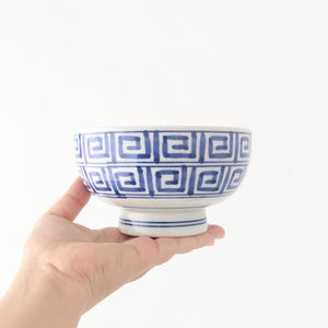 Round Bowl Blue Nanban Pattern｜Kobachi Hasami Ware