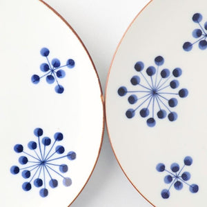 Yoshida Ware Round Plate Flower-dot 21cm/8.3in