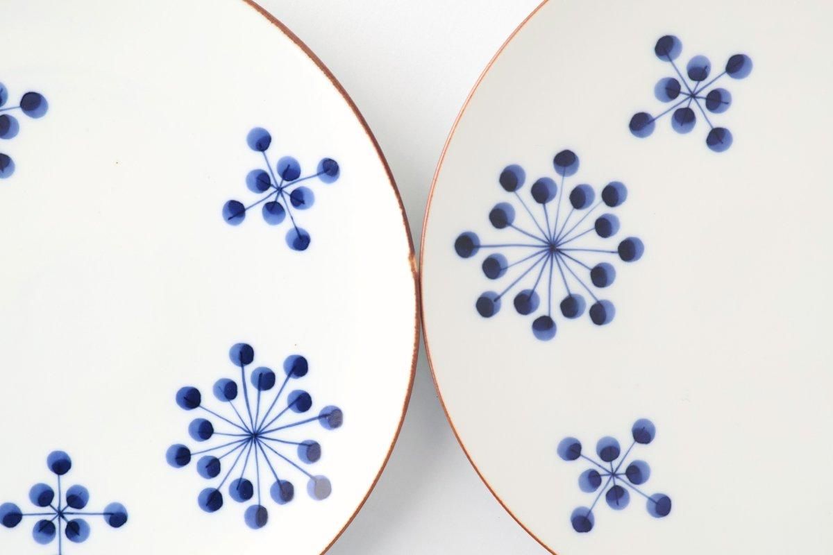 Yoshida Ware Round Plate Flower-dot 21cm/8.3in