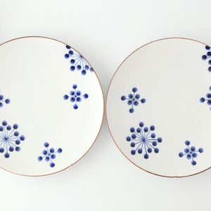 Yoshida Ware Round Plate Flower-dot 21cm/8.3in