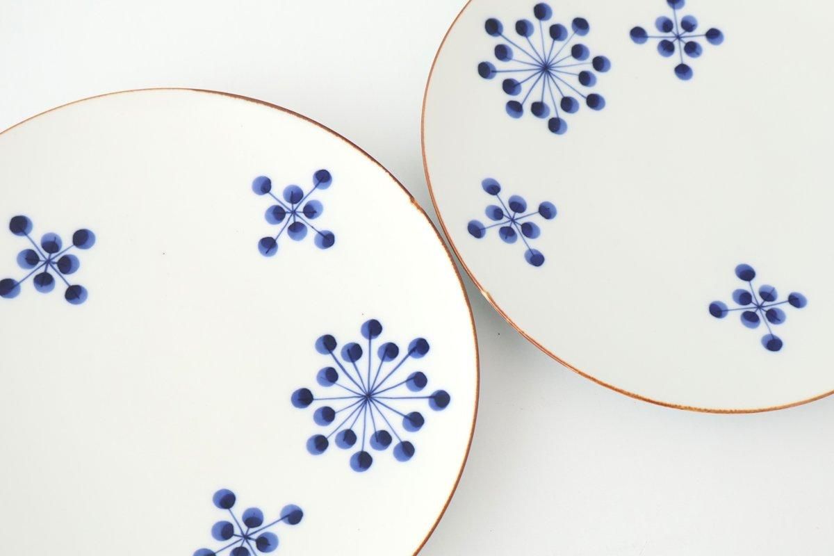 Yoshida Ware Round Plate Flower-dot 21cm/8.3in