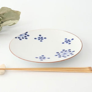 Yoshida Ware Round Plate Flower-dot 21cm/8.3in