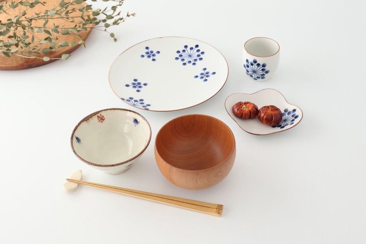 Yoshida Ware Round Plate Flower-dot 21cm/8.3in