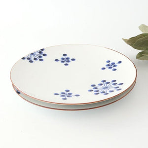 Yoshida Ware Round Plate Flower-dot 21cm/8.3in