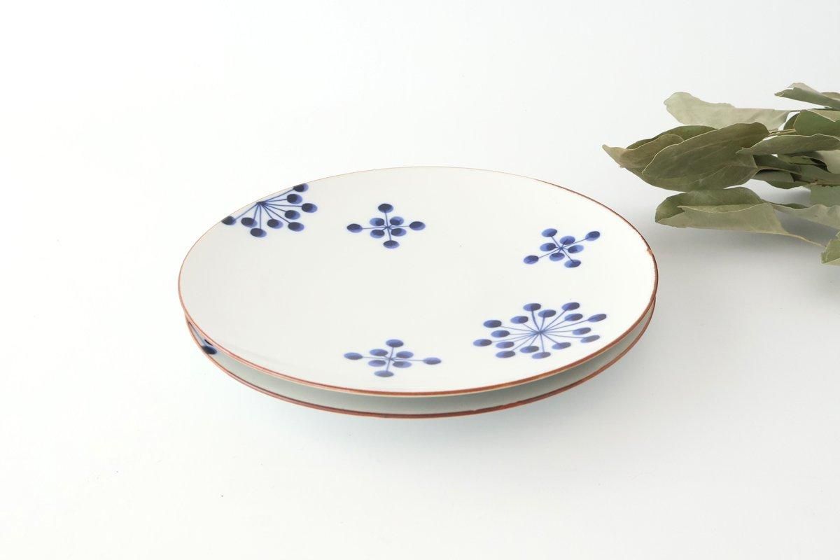 Yoshida Ware Round Plate Flower-dot 21cm/8.3in