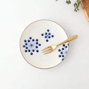 Yoshida Ware Round Plate Flower-dot 15cm/5.9in