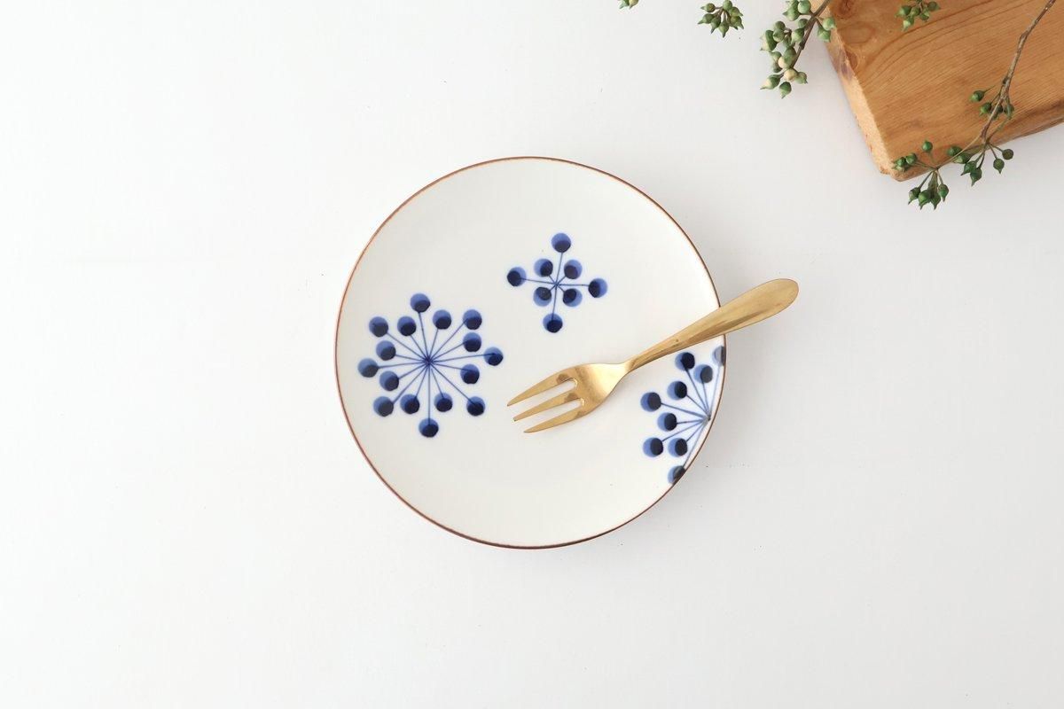 Yoshida Ware Round Plate Flower-dot 15cm/5.9in