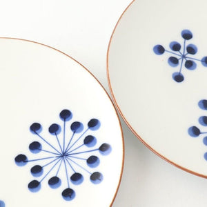 Yoshida Ware Round Plate Flower-dot 15cm/5.9in