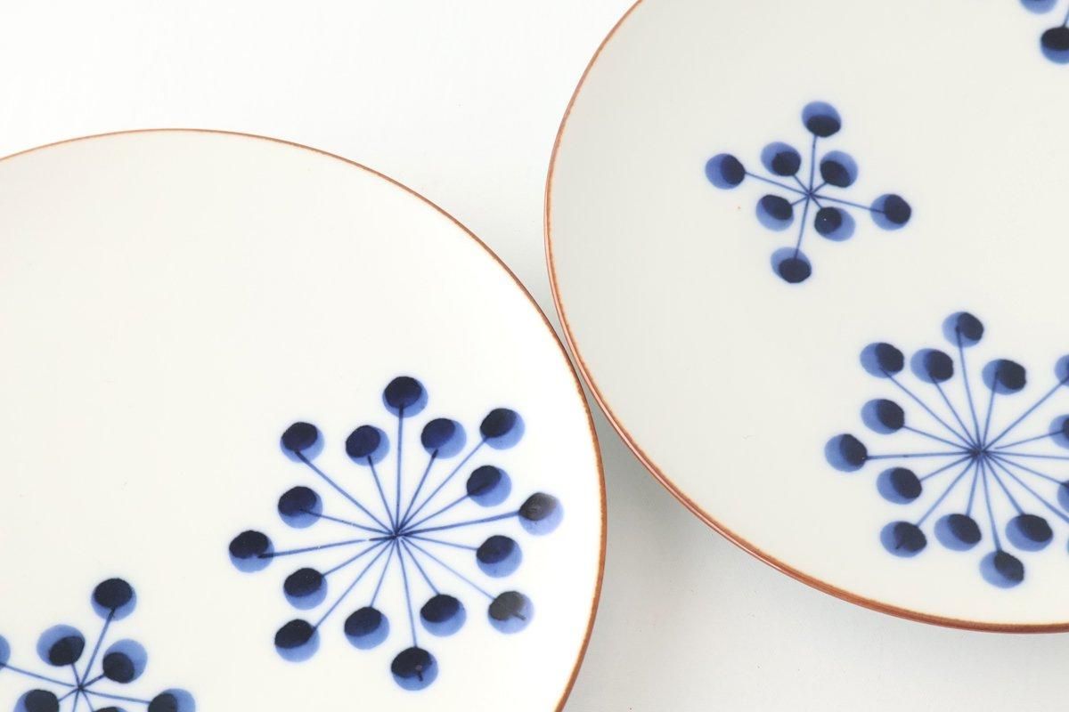 Yoshida Ware Round Plate Flower-dot 15cm/5.9in