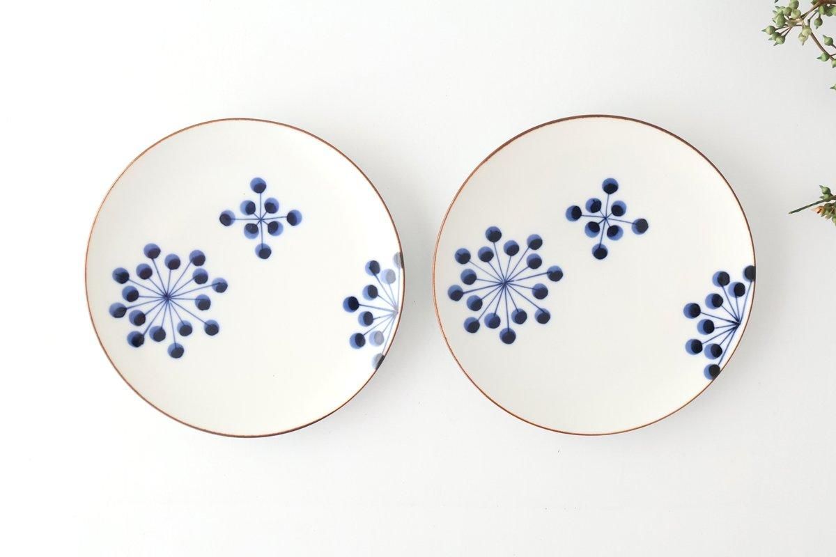 Yoshida Ware Round Plate Flower-dot 15cm/5.9in