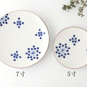 Yoshida Ware Round Plate Flower-dot 15cm/5.9in