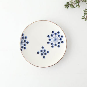 Yoshida Ware Round Plate Flower-dot 15cm/5.9in
