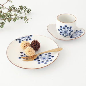 Yoshida Ware Round Plate Flower-dot 15cm/5.9in